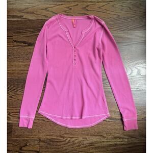 jenni by jennifer moore waffle long sleeve top Sz.S pink